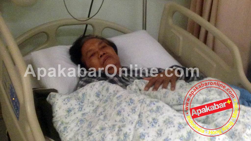 Suhartini (65) PMI Asal Surabaya yang saat ini terserang stroke. Telah 23 tahun bekerja di Hong kong gajinya underpay