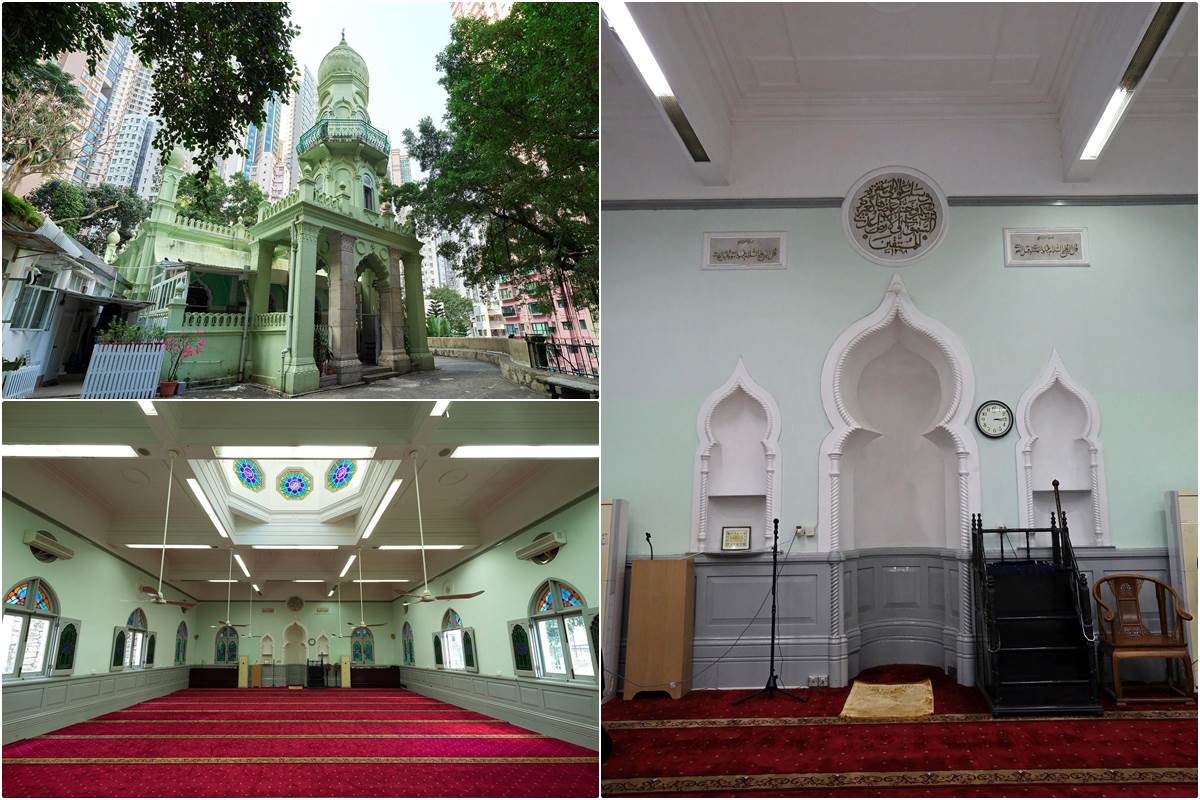 Masjid Jamia di Shelley Street Central (Kolase Foto HK Gov)