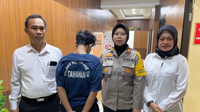 RZ pelaku penganiayaan terhadap RA menjalani penahanan di mapolres metro Jakarta Timur (foto Istimewa)